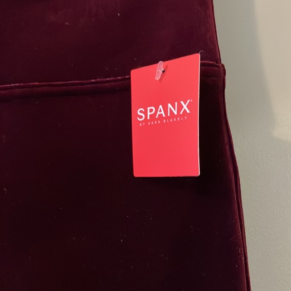 NWT Spanx Burgundy Velvet Leggings Pull On Sz S - Picture 7 of 10